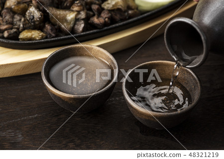 Japanese sake and chicken baked 48321219