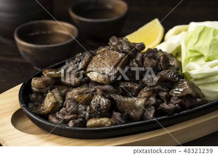 當地雞肉和清酒的醬油 48321239