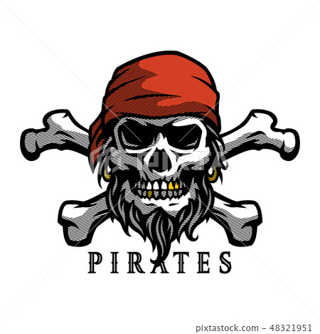 Pirate skull in vintage style. 48321951