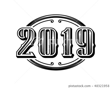 2019 numbers retro design. 2019 numbers retro design. 48321958