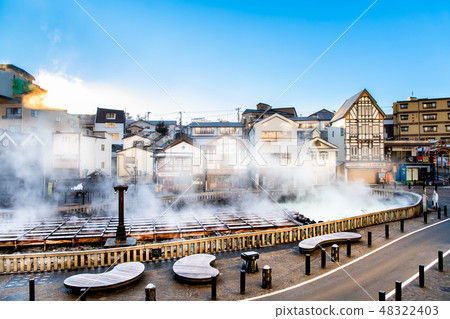 Hot water field of Kusatsu hot spring in Gunma prefecture Hot water field of Kusatsu hot spring in Gunma prefecture 48322403
