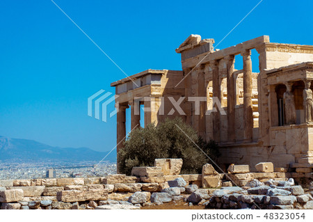 closeup of ancient greek ruins 48323054