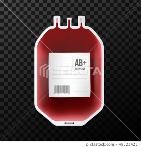 Creative vector illustration of Blood Bag with type, plastic container for plasma isolated on 48323423