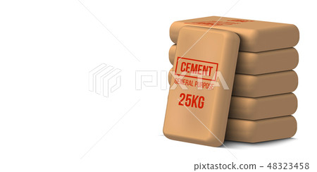 Creative vector illustration of cement bags, paper sacks isolated on transparent background. Art Creative vector illustration of cement bags, paper sacks isolated on transparent background. Art 48323458