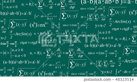 Creative vector illustration of math equation, mathematical, arithmetic, physics formulas background 48323514