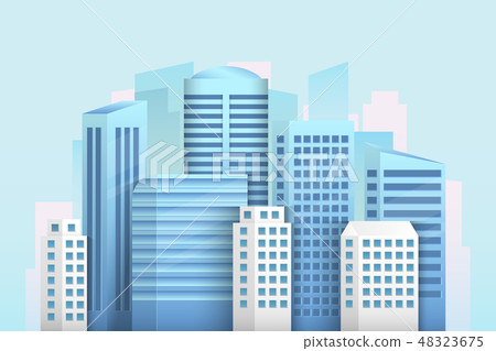 Creative vector illustration of smart city urban landscape isolated on transparent background. Art Creative vector illustration of smart city urban landscape isolated on transparent background. Art 48323675