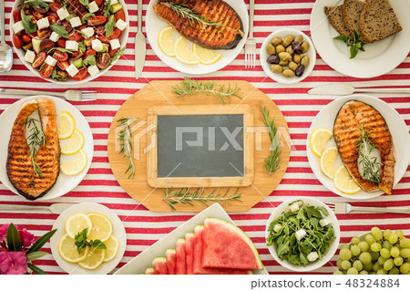 Mediterranean diet. Healthy eating concept. Top view 48324884