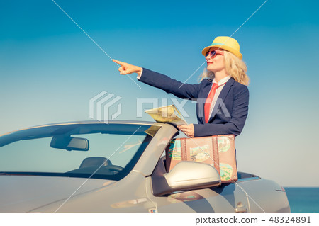 Successful young businesswoman on a beach 48324891