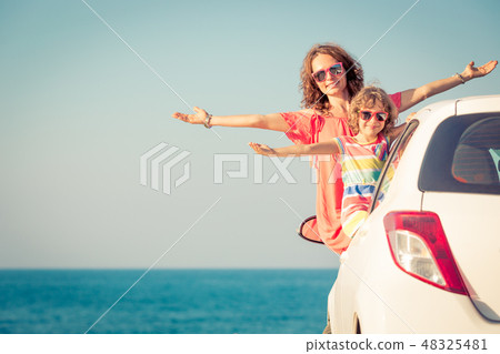 Happy family travel by car Happy family travel by car 48325481