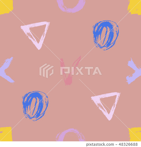 Seamless hand drawn pattern with abstract shapes - Stock Illustration ...