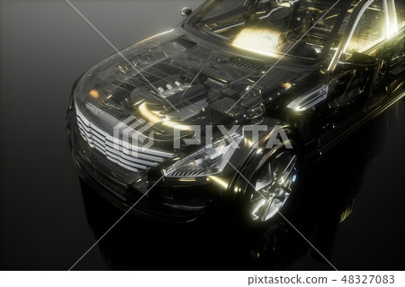 engine and other parts visible in car engine and other parts visible in car 48327083