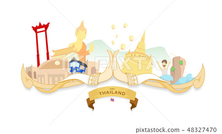 A vector traveling to Thailand, culture Thailand - Stock Illustration