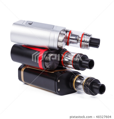 Vaping device e-cigarette electronic cigarette, vape isolated on the white background. Electronic 48327604