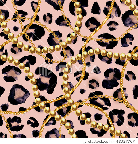 Golden chain glamour seamless pattern illustration Golden chain glamour seamless pattern illustration 48327767