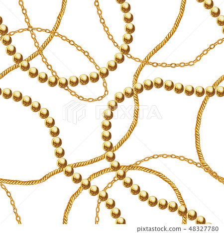 Golden chain glamour seamless pattern illustration Golden chain glamour seamless pattern illustration 48327780