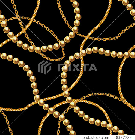 Golden chain glamour seamless pattern illustration Golden chain glamour seamless pattern illustration 48327782