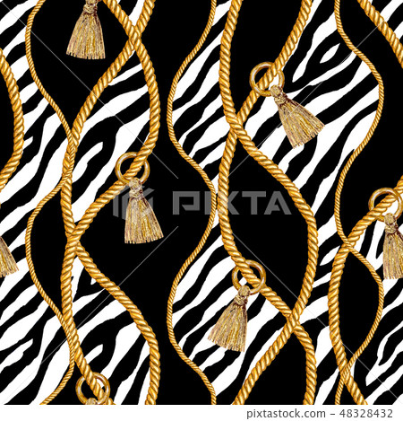 Golden chain glamour seamless pattern illustration Golden chain glamour seamless pattern illustration 48328432