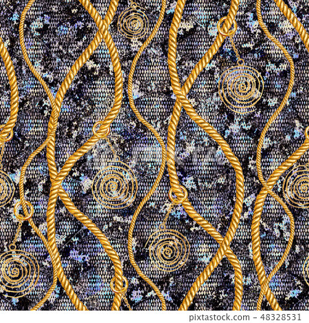 Golden chain glamour seamless pattern illustration Golden chain glamour seamless pattern illustration 48328531