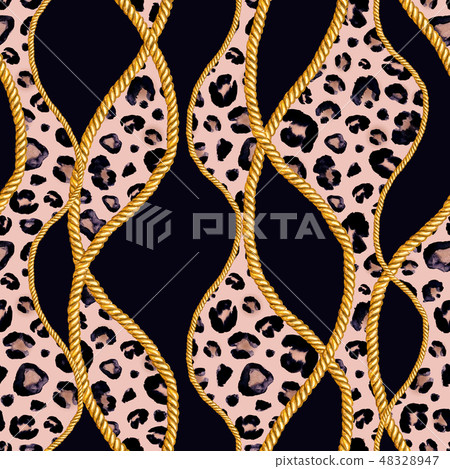 Golden chain glamour seamless pattern illustration Golden chain glamour seamless pattern illustration 48328947