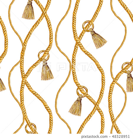 Golden chain glamour seamless pattern illustration Golden chain glamour seamless pattern illustration 48328951