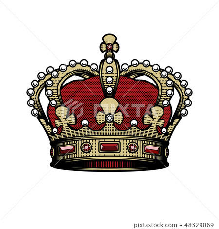 King crown. Vintage, heraldic imperial sign. Color option. King crown. Vintage, heraldic imperial sign. Color option. 48329069