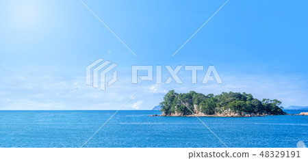 Nagasaki Sasebo Blue Sky White Clouds Summer Ninety-nine Island Ocean Uninhabited Island Sasebo Nagasaki Japan Nagasaki Sasebo Blue Sky White Clouds Summer Ninety-nine Island Ocean Uninhabited Island Sasebo Nagasaki Japan 48329191