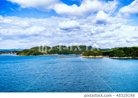 Nagasaki Sasebo Blue Sky White Clouds Summer Ninety-nine Island Ocean Uninhabited Island Sasebo Nagasaki Japan 48329198