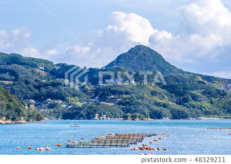 長崎 佐世保 藍天 白雲 夏季 九十九島 海洋 無人島 Sasebo Nagasaki Japan 48329211
