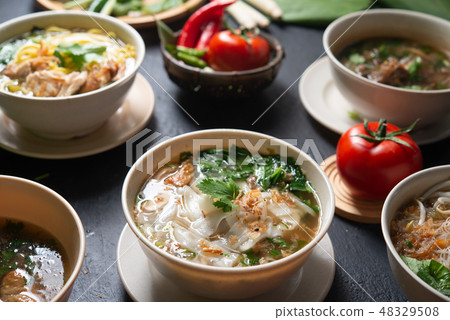 Noodles and soup. Noodles and soup. 48329508