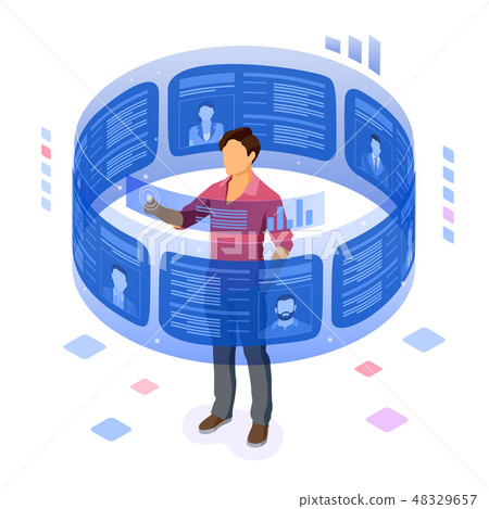 Isometric Job Agency Employment and Hiring Concept Isometric Job Agency Employment and Hiring Concept 48329657