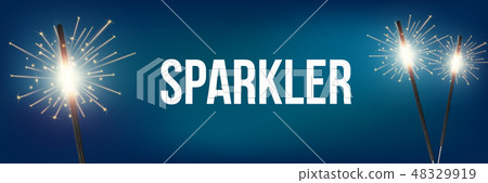 Creative vector illustration of christmas bengal fire glow light sparks isolated on transparent 48329919