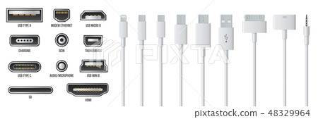 Creative vector illustration of usb computer universal connectors icon symbol isolated on 48329964