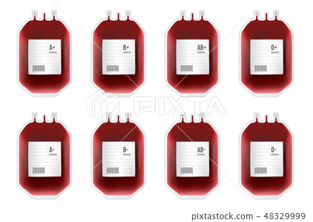 Creative vector illustration of Blood Bag with type, plastic container for plasma isolated on 48329999