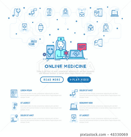 Online medicine: doctor consulting by video call Online medicine: doctor consulting by video call 48330069