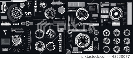 Creative vector illustration of HUD interface elements set, infographics Sci Fi isolated on Creative vector illustration of HUD interface elements set, infographics Sci Fi isolated on 48330077