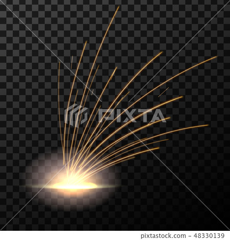 Creative vector illustration flash of electric welding metal fire with sparks isolated on 48330139