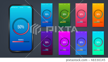 Creative vector illustration of mobile app progress bar loading isolated on transparent background Creative vector illustration of mobile app progress bar loading isolated on transparent background 48330145