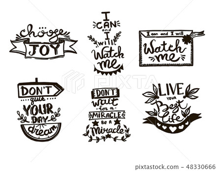 Vector Chalkboard phrase handwriting calligraphy. Black and white engraved ink art. Isolated quotes 48330666