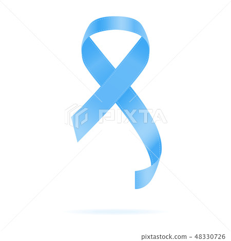 Realistic Blue Ribbon. World Prostate Cancer Day Concept. Vector Illustration. Men Healthcare Realistic Blue Ribbon. World Prostate Cancer Day Concept. Vector Illustration. Men Healthcare 48330726