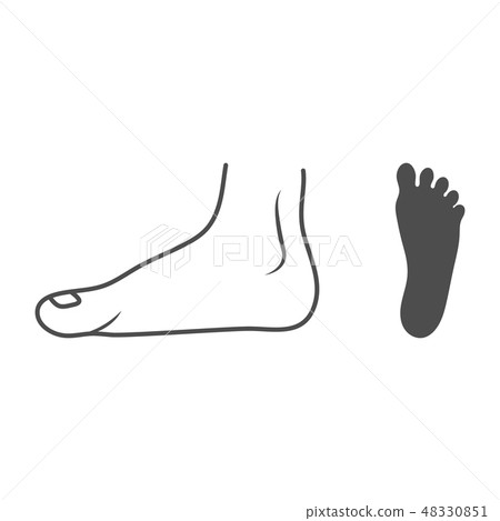 Flat Feet. Footprint Isolated On A White Background. Vector Illustration. Flat Feet. Footprint Isolated On A White Background. Vector Illustration. 48330851