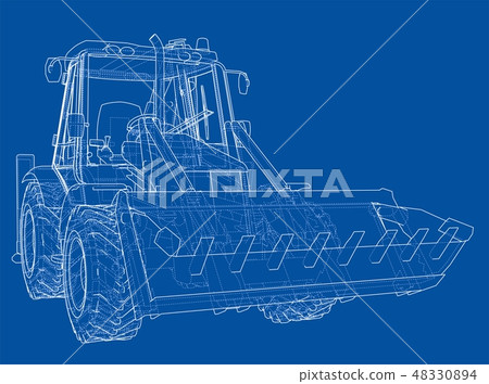 Sketch of Loading Shovel with Back Actor Sketch of Loading Shovel with Back Actor 48330894