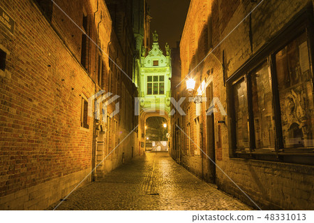 Alley in front of the archives in Bruges, Belgium Alley in front of the archives in Bruges, Belgium 48331013