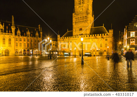Bell tower of Bruges Market Square in Belgium 48331017