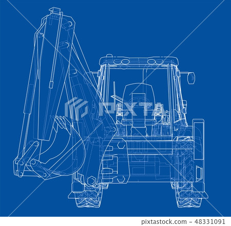 Sketch of Loading Shovel with Back Actor 48331091