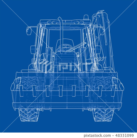 Sketch of Loading Shovel with Back Actor 48331099