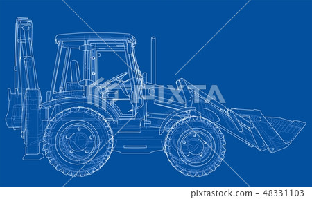 Sketch of Loading Shovel with Back Actor 48331103