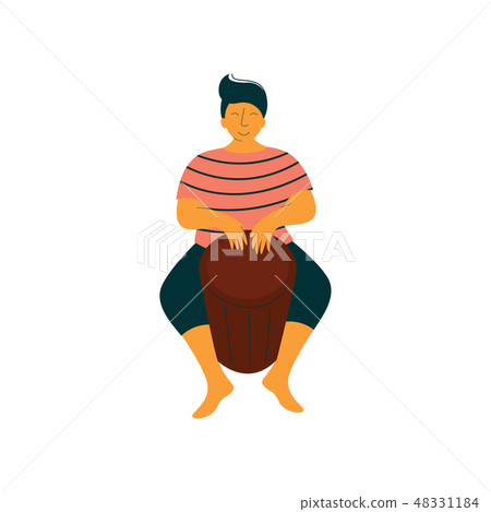 Male Mucisian Playing Ethnic Drum Vector Illustration Male Mucisian Playing Ethnic Drum Vector Illustration 48331184