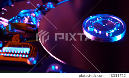 Technology hard drive storage device on table Technology hard drive storage device on table 48331712