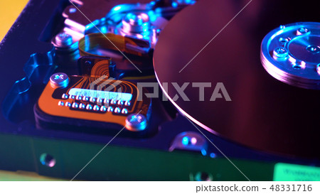 Close up photo view of inside HDD storage 48331716