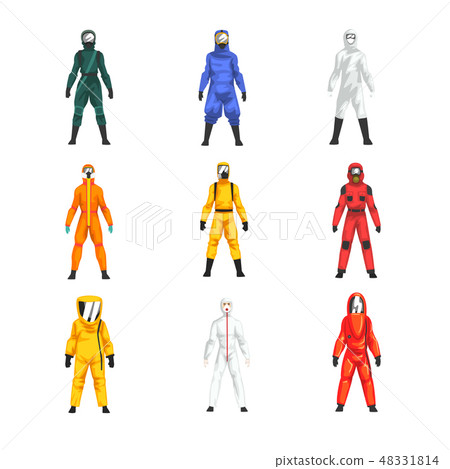 Different Workers in Protective Suits and Helmets Set, Professional Protective Uniform Vector Different Workers in Protective Suits and Helmets Set, Professional Protective Uniform Vector 48331814